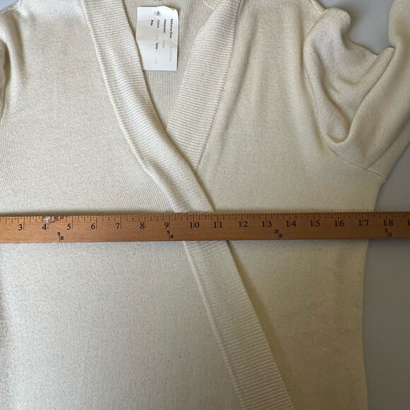 JINABE Dress Womens 2 Silk Sweater Cream Asymmetrical Neutral Minimalist Vintage - Picture 14 of 16